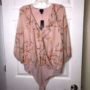 NWT Pretty Pink Long Sleeved Worthington Body Suit